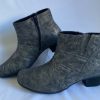 Saimon grey patterned leather ankle boot with inside zips