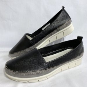93a flexx black leather casual shoe